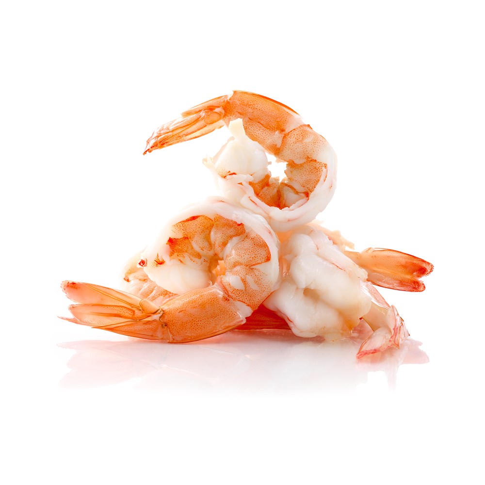 PRAWNS TIGER COOKED U10 PEELED HEAD OFF/TAIL ON RW