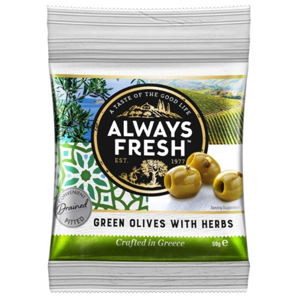 OLIVES GREEN W/HERBS POUCH 50G X 105