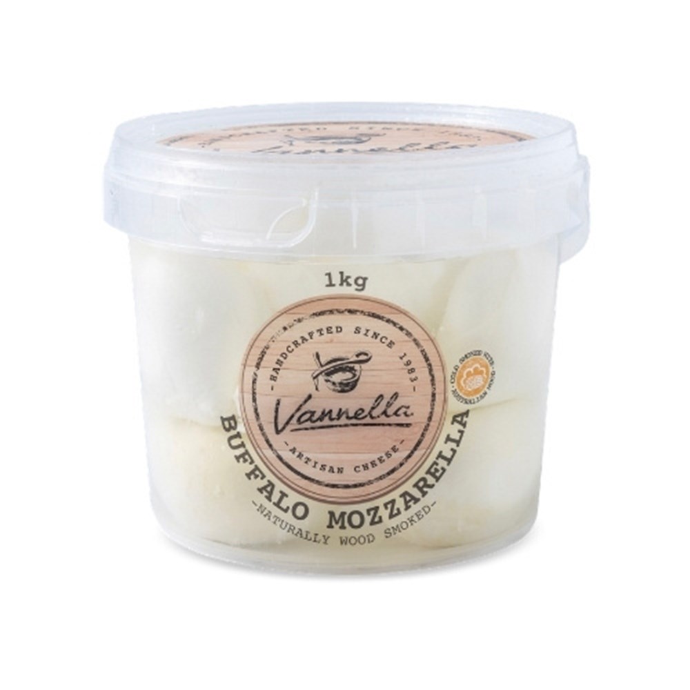 CHEESE WOOD SMOKED BUFFALO MOZZARELLA 1KG