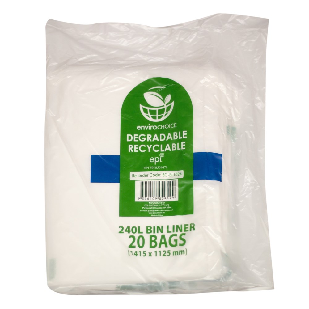 GARBAGE BAGS BIN LINER BIODEGRADABLE 100'S 240 LT