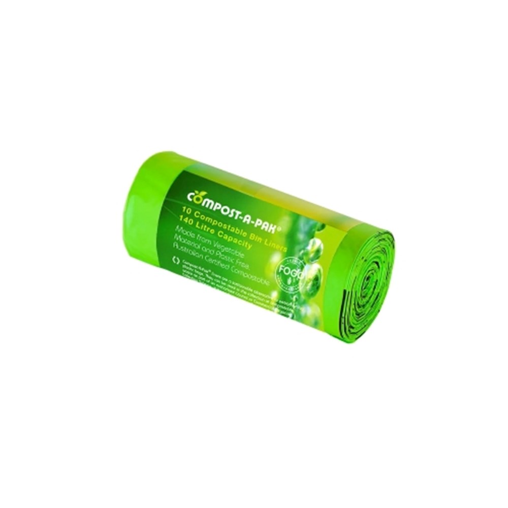 GARBAGE BAGS BIN LINER COMPOSTABLE 100'S 140LT
