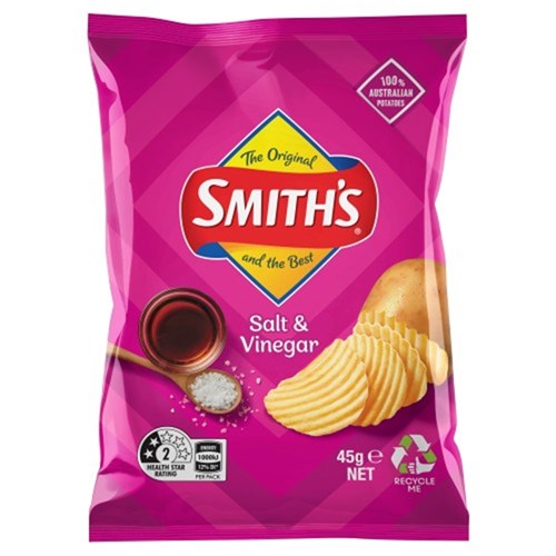 CHIPS CRINKLE  SALT N VINEGAR 18X45GM