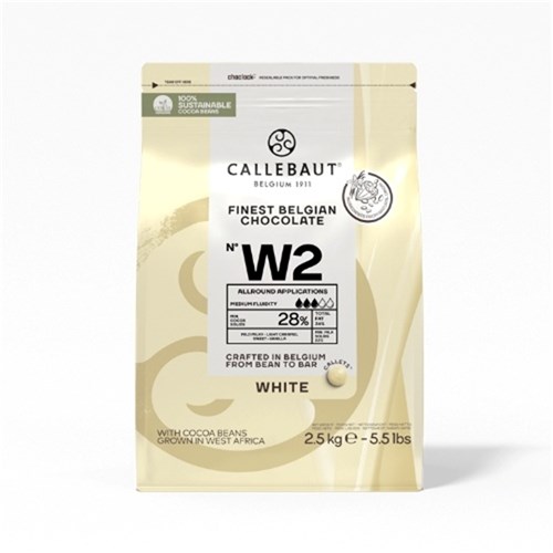 CHOCOLATE WHITE CALLETS 28% 2.5KG