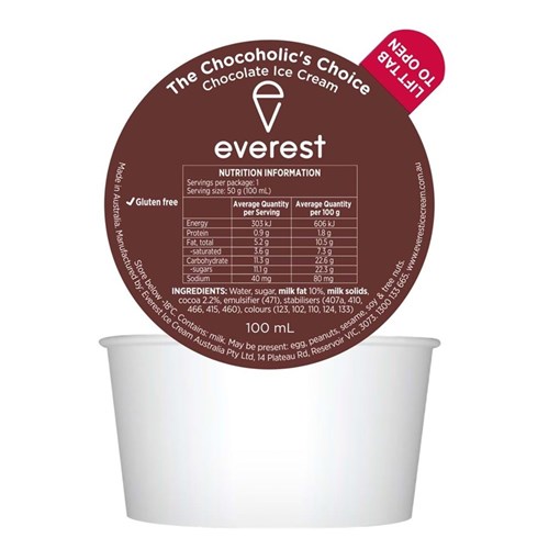 DIXIES ICE CREAM CUPS CHOCOLATE 24X100ML