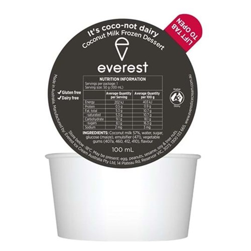 DIXIES ICE CREAM CUPS VANILLA NOT DAIRY 24X100ML