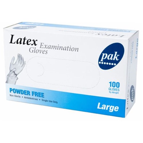 GLOVES LATEX LARGE P/FREE 100'S