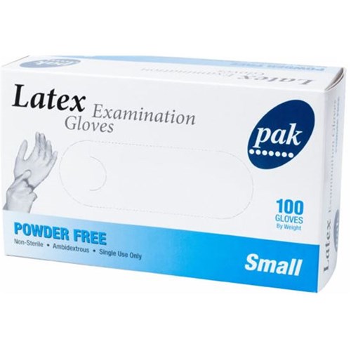 GLOVES LATEX SMALL P/FREE 100'S