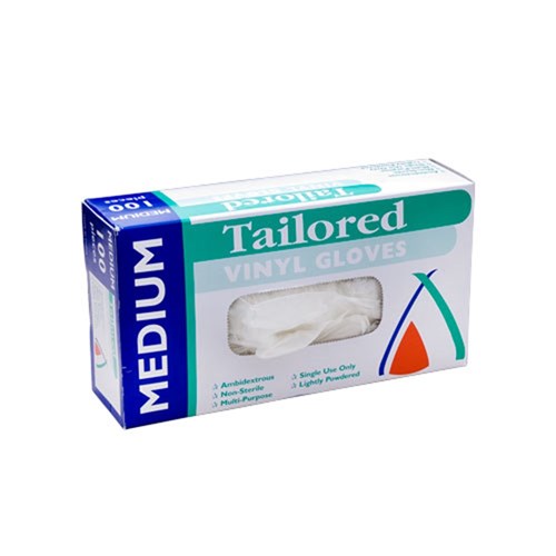 GLOVES VINYL POWDERED MEDIUM 100'S