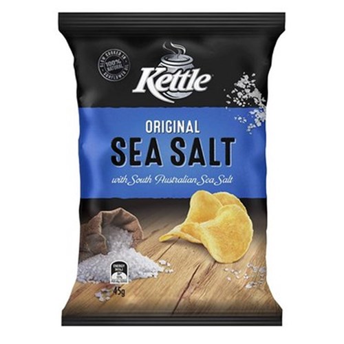 KETTLE CHIPS SEA SALT 18X45GM