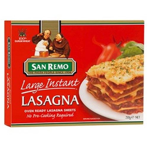 LASAGNA SHEETS INSTANT LARGE 250GM