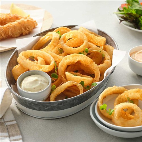 ONION RINGS HAND-CUT BATTERED 3X1KG