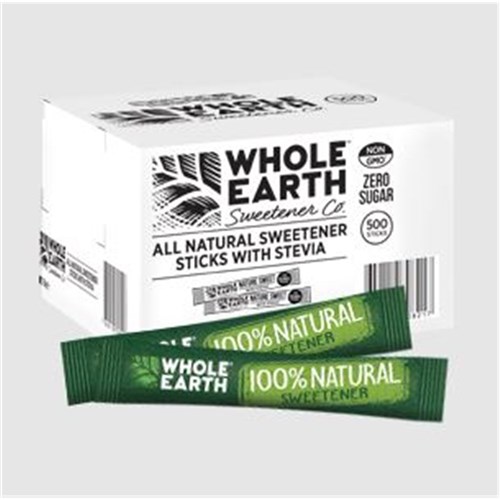 SUGAR STICKS WHOLE EARTH STEVIA 500'S