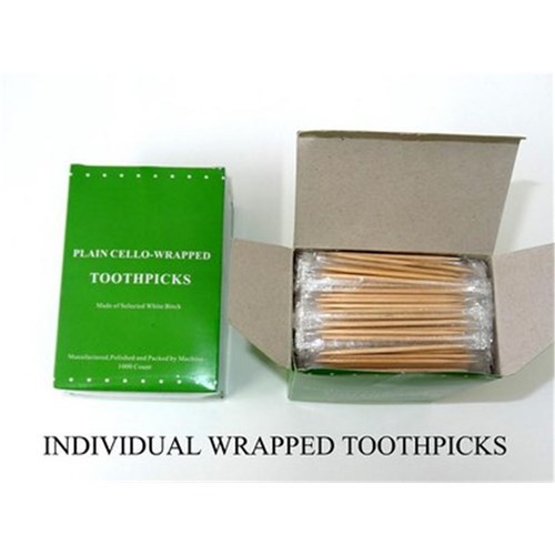 TOOTH PICKS INDIVIDUALLY WRAPPED X1000