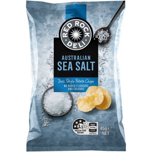 RED ROCK CHIPS SEA SALT 18X45GM