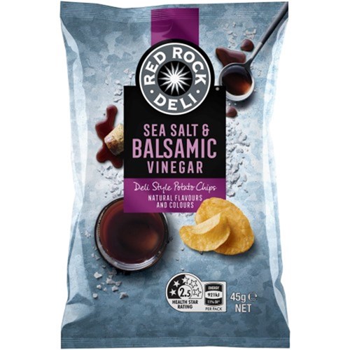 RED ROCK CHIPS SEA SALT-BALSAMIC VINEGAR 18X45GM