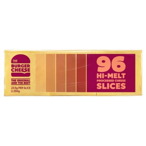 CHEESE BURGER SLICED HI MELT THICK 2.25 KG 96'S