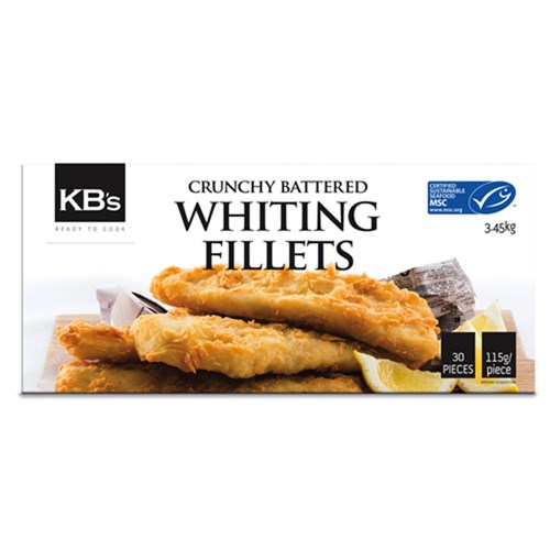 WHITING FILLETS CRUNCHY BATTERED 30X115GM