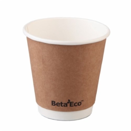 COFFEE CUP 8OZ SMOOTH D/WALL BROWN KRAFT 500'S