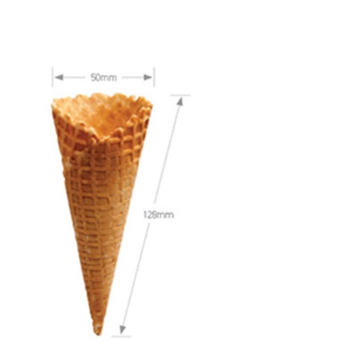 NAT WAFFLE CONES A 128mm tall x50mm wide 336'S