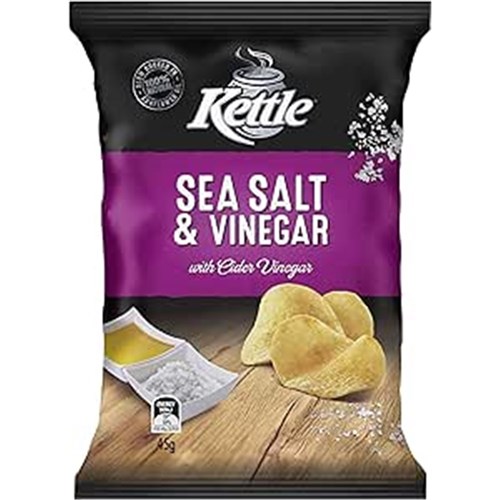 KETTLE CHIPS SALT& VIN 18X45GM
