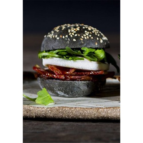 BRIOCHE BUN MINI BURGER CHARCOAL FB 80X35GM
