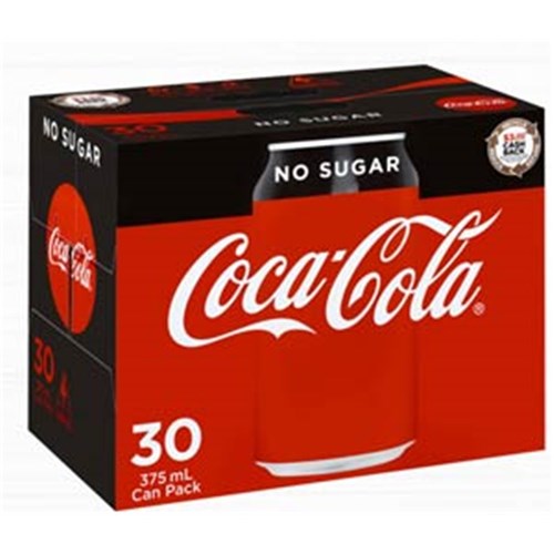 COCA-COLA NO SUGAR CANS 30X375ML