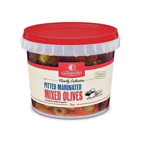 OLIVES MIXED MARINATED PITTED 2KG