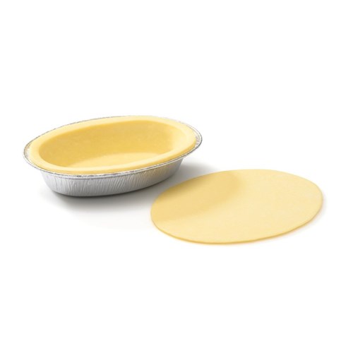 PIE SHELL SAVOURY OVAL W PUFF LIDS 84X130MM