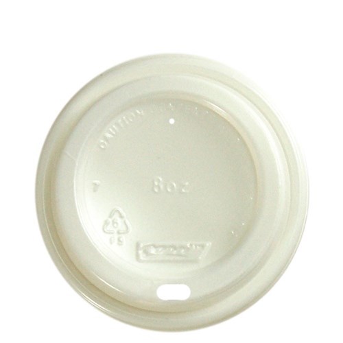 COFFEE LID 8/12OZ FOR SINGLE WALL CUP WHITE 1000'S
