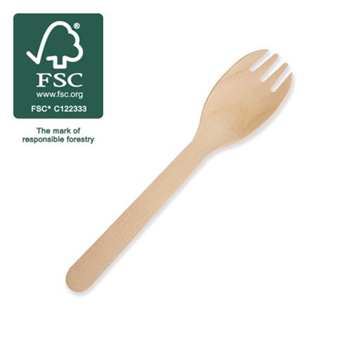 WOODEN CUTLERY SPORKS 100'S