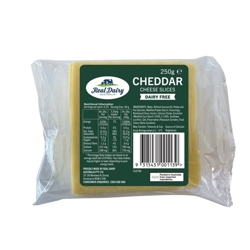 CHEESE CHEDDAR SLICED VEGAN 250GM