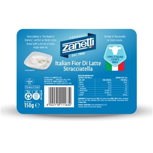 CHEESE STRACCIATELLA FROZEN 8 X 150GM