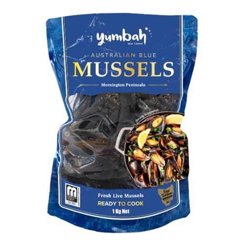 MUSSELS FRESH LARGE VIC 1KG