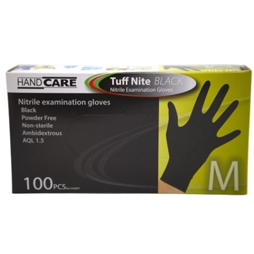GLOVES NITRILE BLACK TUFFNITE MEDIUM 100'S