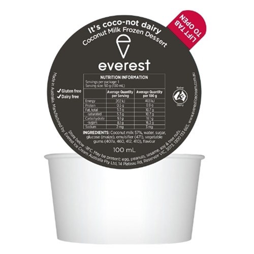 DIXIES CUPS COCONUT NOT DAIRY DESERT 24X100ML