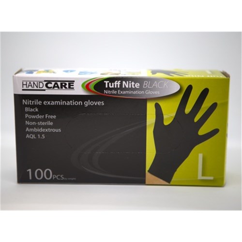 GLOVES NITRILE BLACK TUFFNITE LARGE 100'S