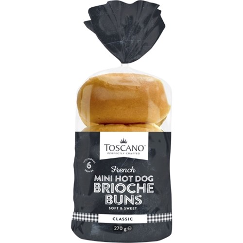 BRIOCHE BUN MINI HOT DOG 54X 270GM