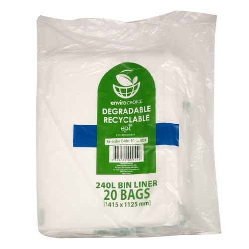 GARBAGE BAGS BIN LINER BIODEGRADABLE 100'S 240 LT